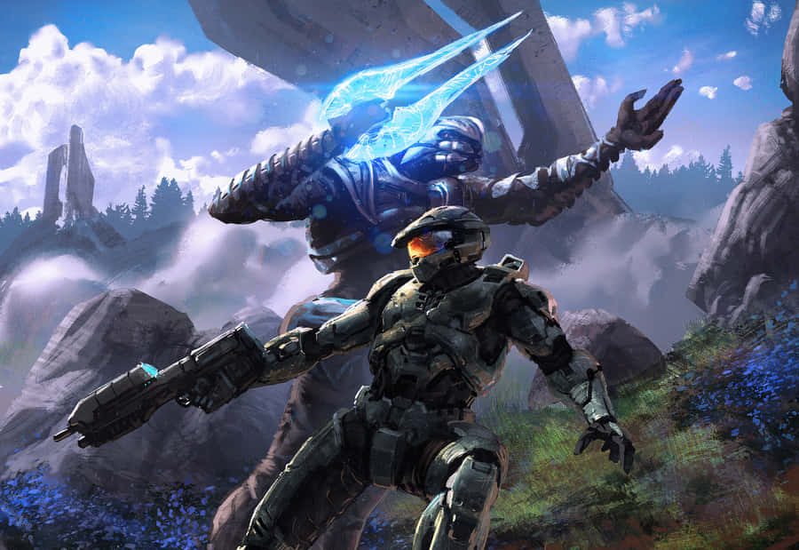 The Epic World Of Halo Spartans Wallpaper
