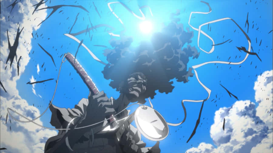 The Fierce And Legendary Afro Samurai Wielding His Katana Wallpaper