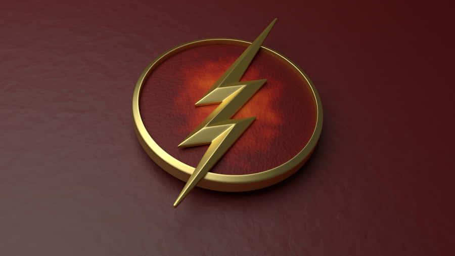 The Flash Golden Logo Design Wallpaper