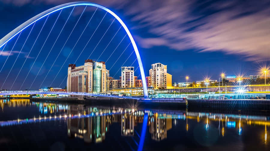 The Glowing Magnificence Of Tyne Bridge At The Heart Of Newcastle Upon Tyne Wallpaper