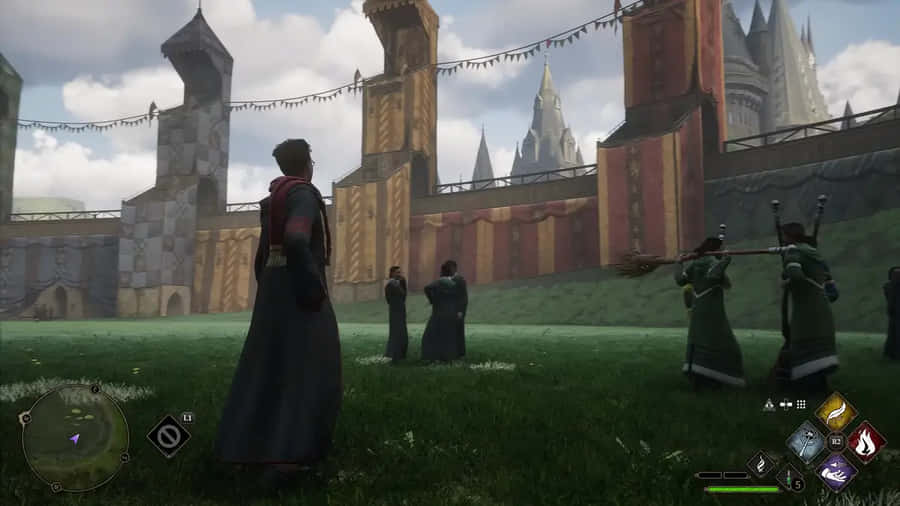 The Hogwarts Quidditch Pitch, An Iconic Field Of Dreams Wallpaper