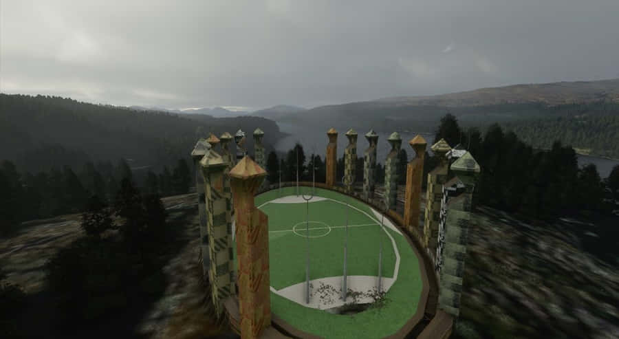 The Hogwarts Quidditch Pitch - Home Of The Greatest Quidditch Matches Wallpaper