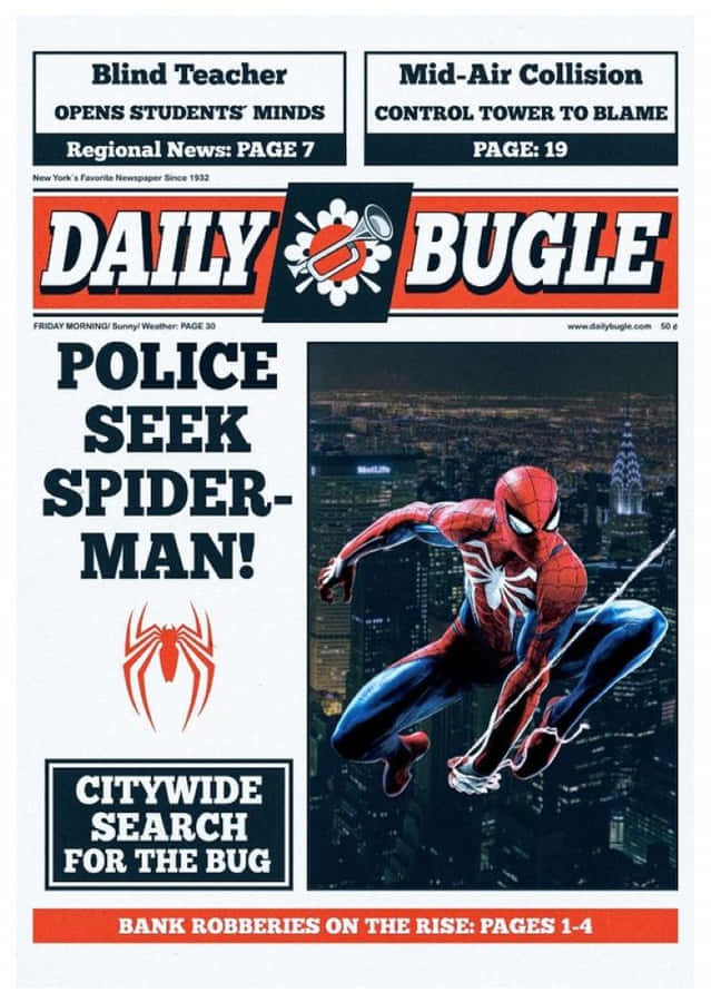 The Iconic Daily Bugle Building In The Heart Of The City Wallpaper