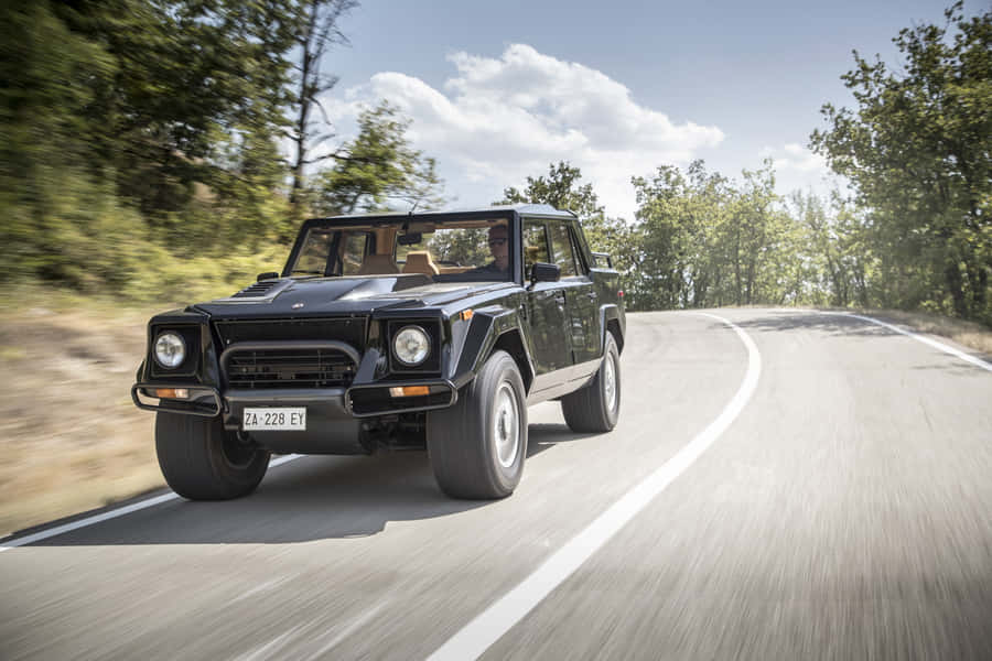 The Iconic Lamborghini Lm002 Showcasing Its Timeless Design And Powerful Presence Wallpaper