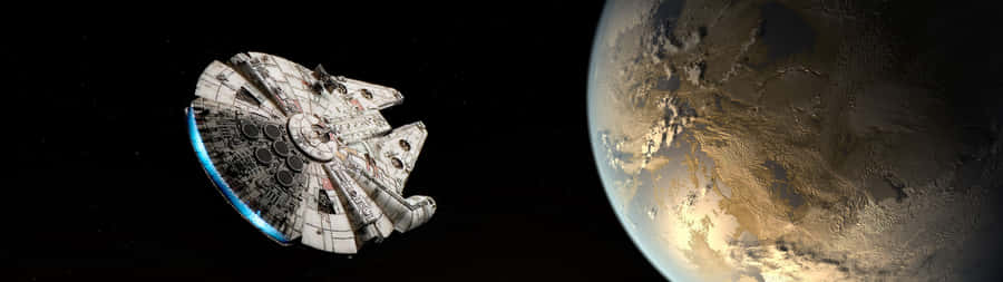 The Iconic Millenium Falcon From Star Wars. Wallpaper