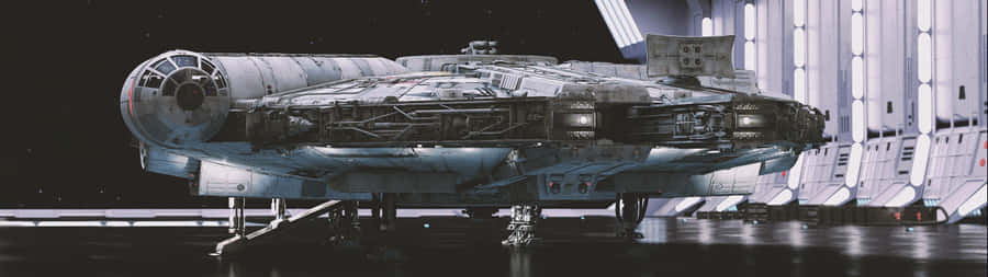The Iconic Millennium Falcon, Made Famous By Han Solo Wallpaper