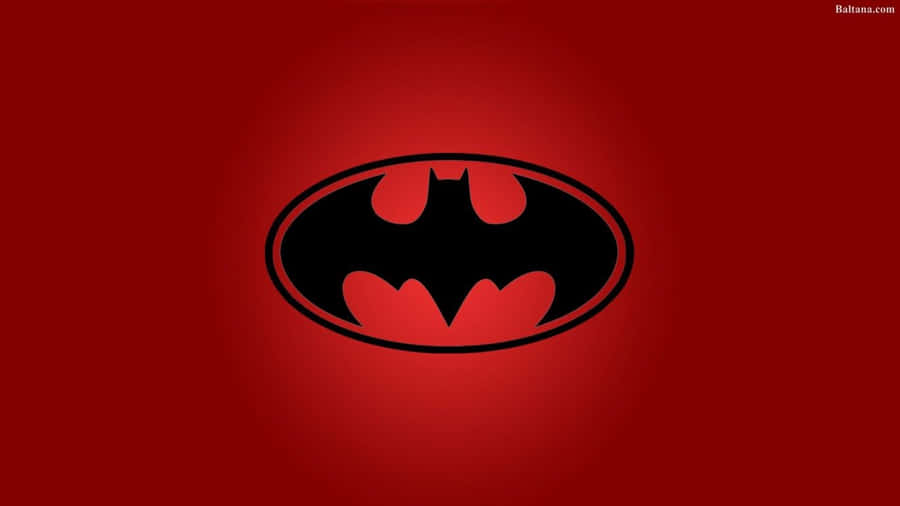 The Iconic Red Batman Logo Wallpaper