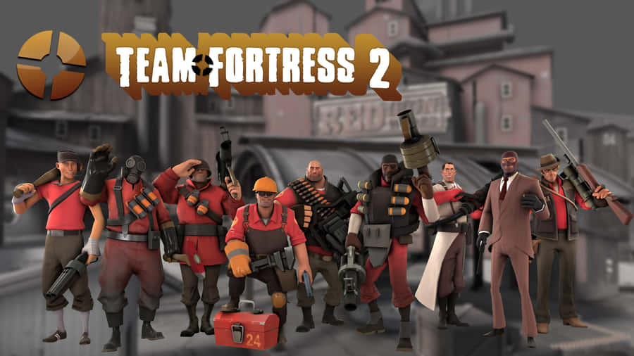 The Iconic Team Fortress 2 Characters In Battle Wallpaper