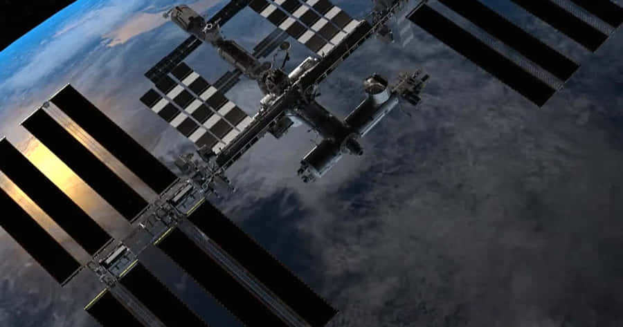 The International Space Station Orbiting Earth Wallpaper