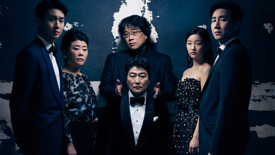 The Kim Family Planning In Their Semibasement House - Scene From Parasite Movie Wallpaper