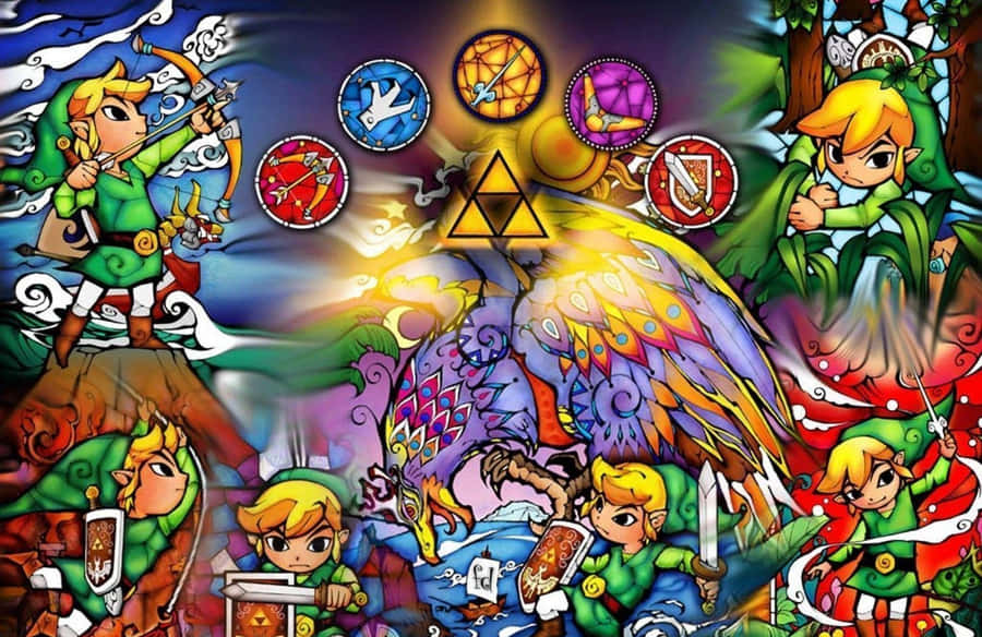 The Legend Of Zelda Characters In Action Wallpaper