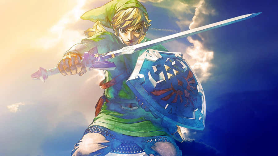 The Legend Of Zelda: Skyward Sword - Link Ready For Battle Wallpaper