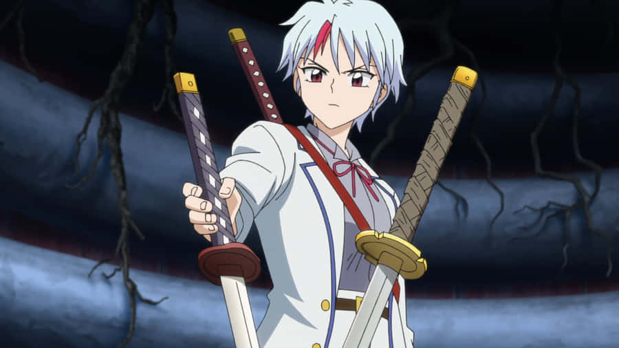 The Legendary Tenseiga Sword In Mystical Surroundings Wallpaper