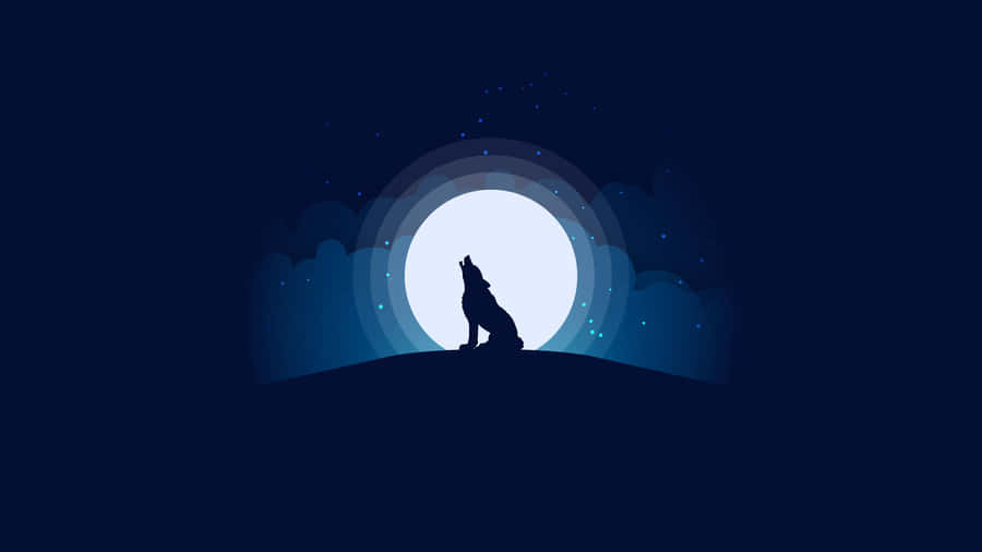 The Lone Minimalist Wolf Wallpaper
