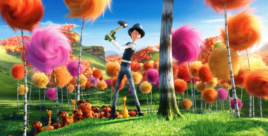 The Lorax Oncelerand Truffula Trees Wallpaper