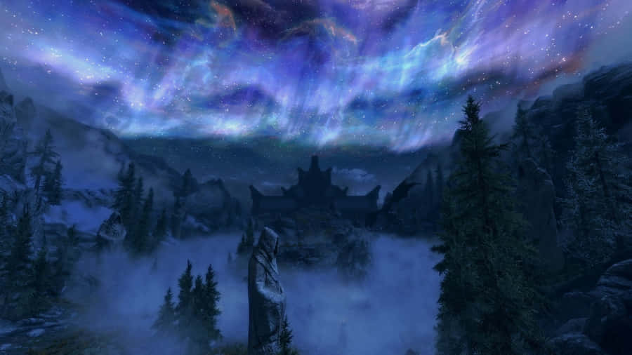 The Magnificent Skies Of Sovngarde Wallpaper