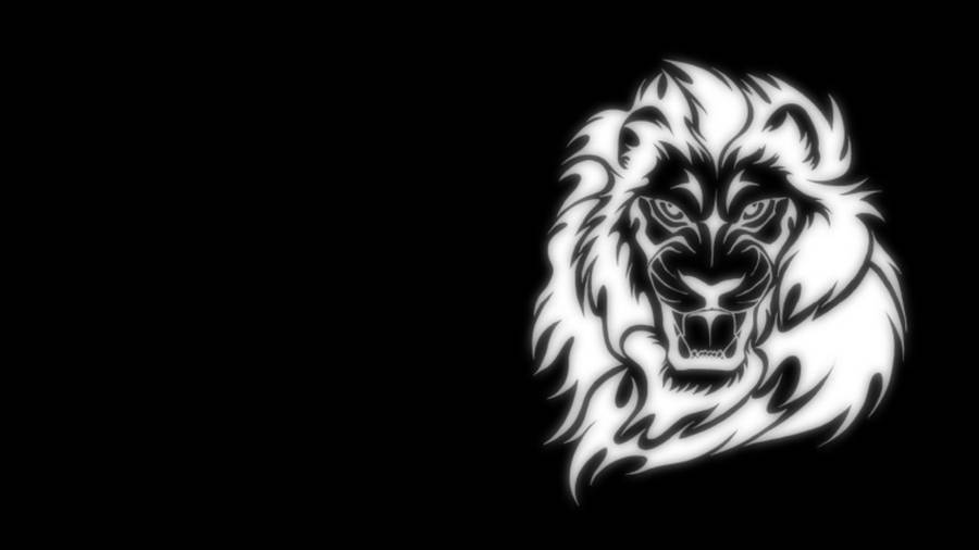 The Majestic Lion In Monochrome Art Wallpaper