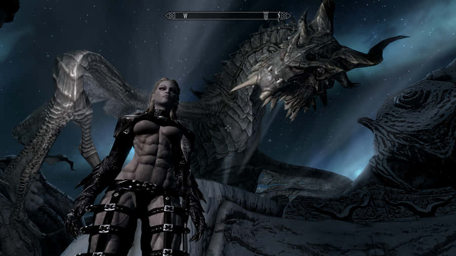 The Majestic Paarthurnax On High Hrothgar, Skyrim Wallpaper