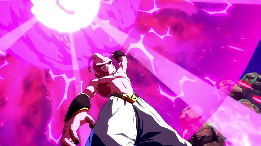 The Mighty Buu From Dragon Ball Unleashing His Power Wallpaper