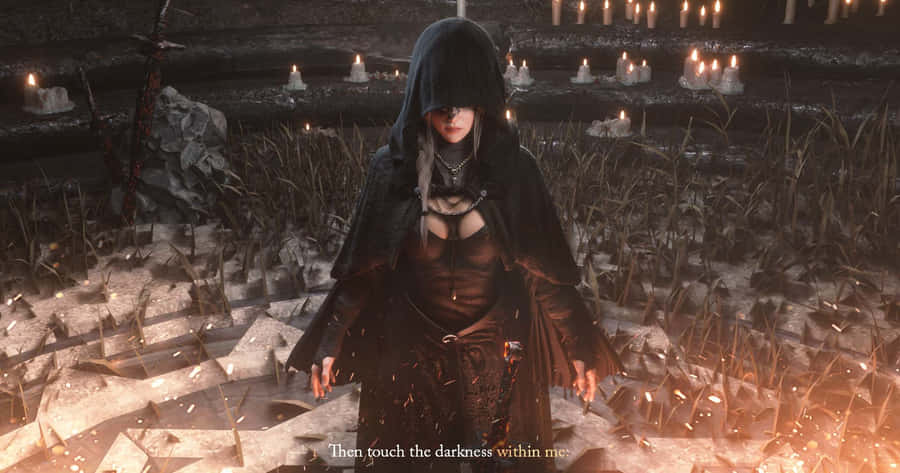 The Mysterious Fire Keeper Illuminating The Darkness Wallpaper