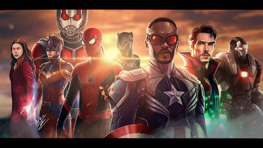 The New Avengers Assemble In Action Wallpaper