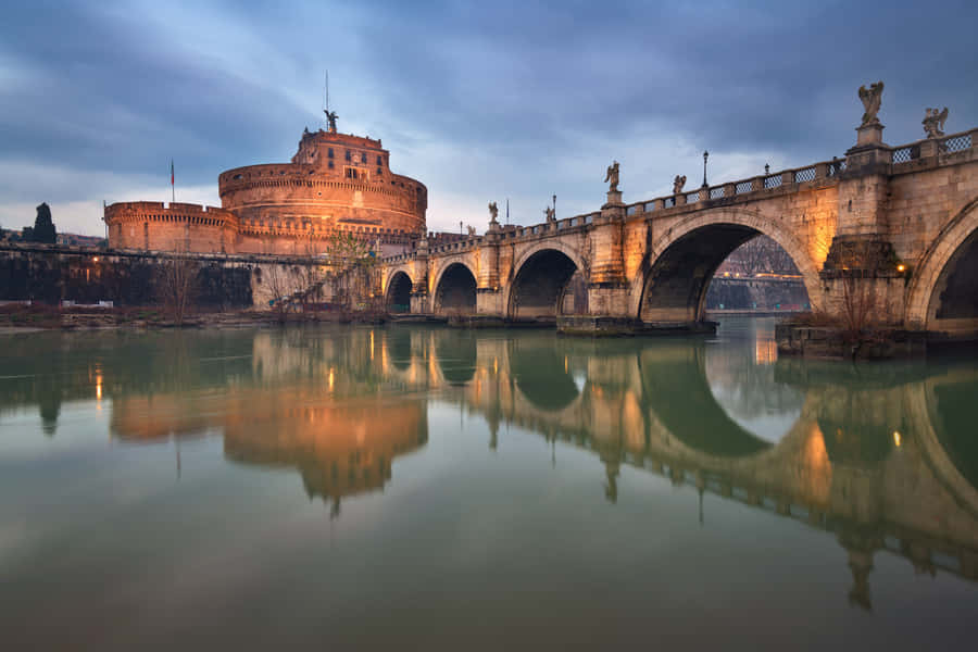 The Ponte Santangelo At Castel Santangelo Wallpaper