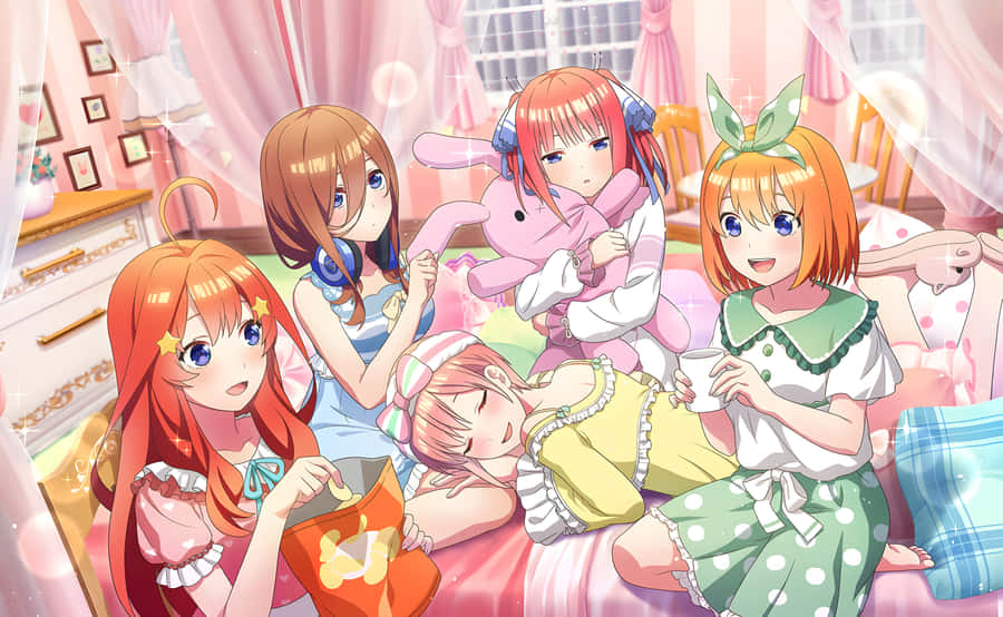 The Quintessential Quintuplets In The Bedroom Wallpaper