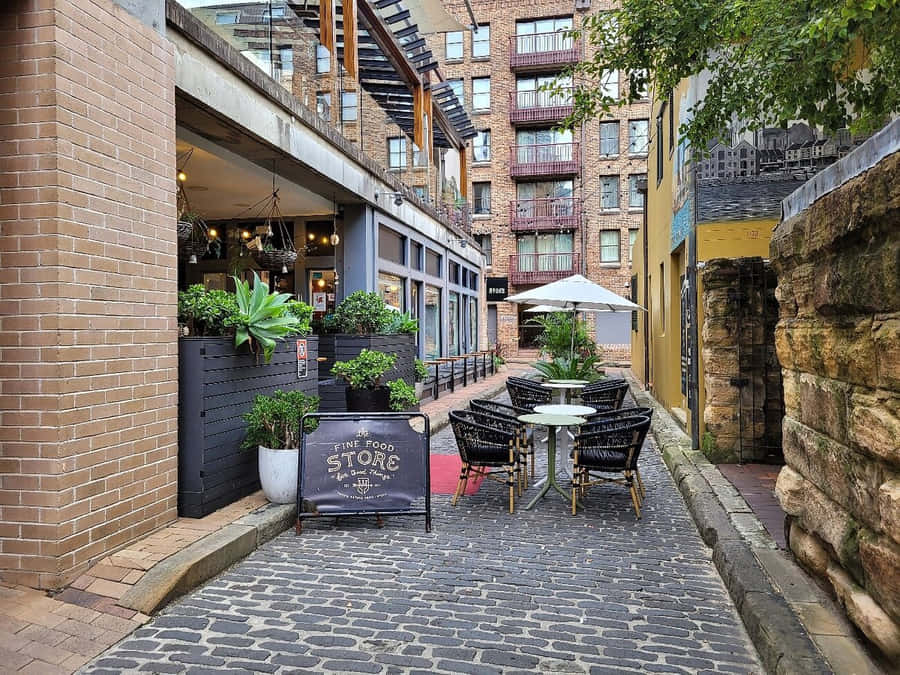 The Rocks Sydney Cobblestone Alley Wallpaper