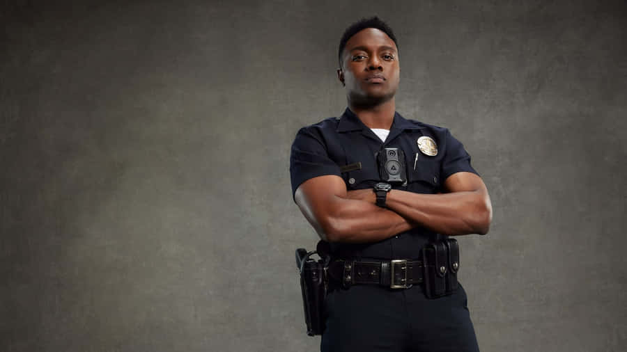 The Rookie Officer Standing Confident Wallpaper