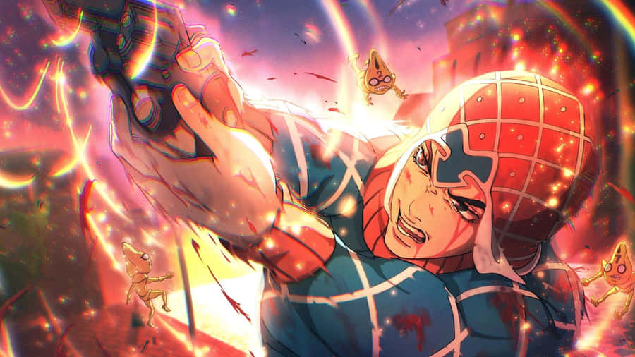 The Sharpshooter Guido Mista In Action Wallpaper