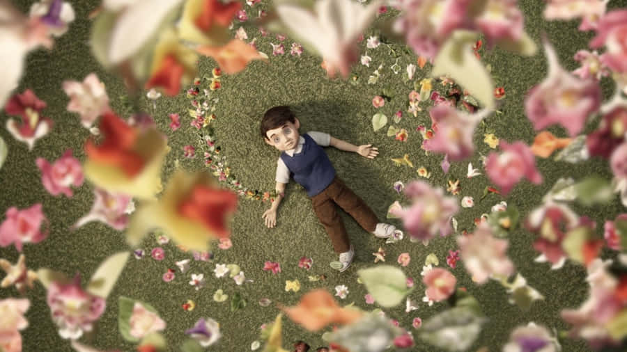 The Shivering Truth Boy With Flowers Wallpaper