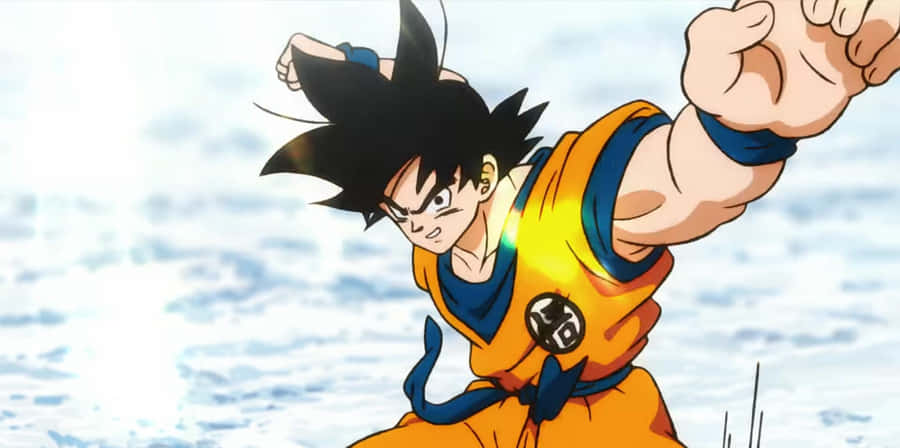 The Star Of Dragon Ball Movies, Goku, Is Ready For Adventure Wallpaper