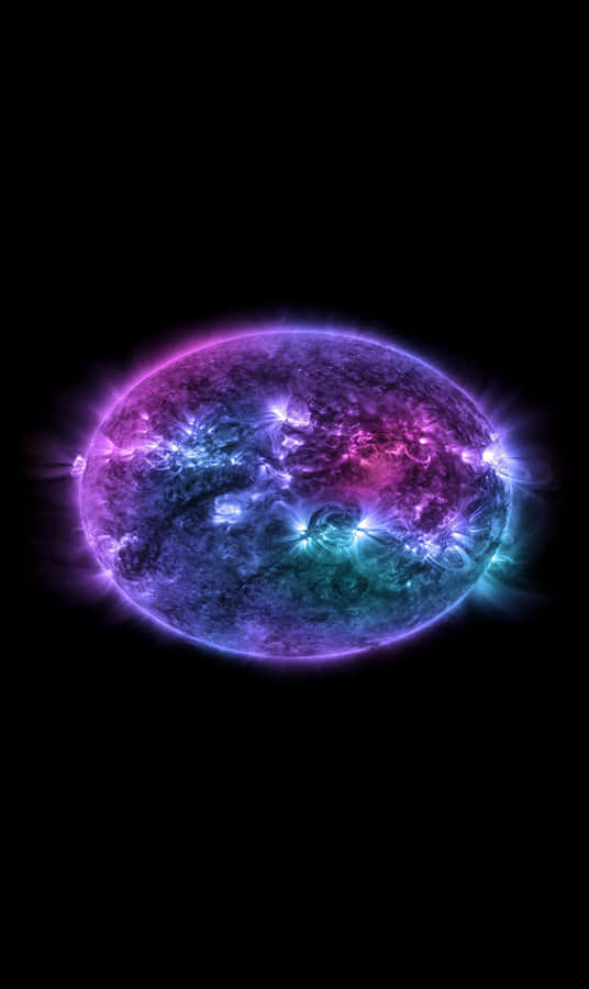 The Sun In A Purple And Blue Color Wallpaper