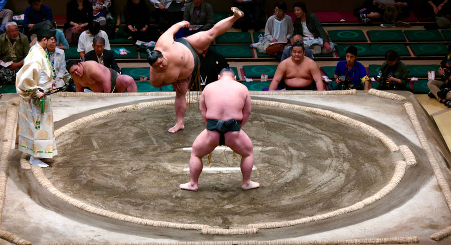 The Tradition Of Sumo Wrestling Remains Strong In Japan Wallpaper
