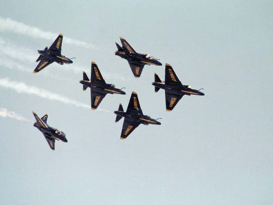 The U.s. Navy's Blue Angels Soar Wallpaper