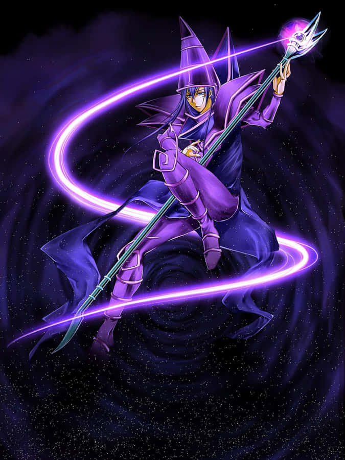 The Ultimate Dark Magician Unleashes His Power Wallpaper