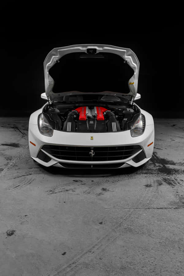 The Ultimate Luxury - White Ferrari Iphone Wallpaper