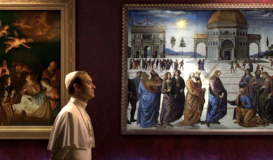 The Young Pope Contemplating Art Wallpaper