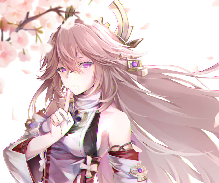 Thinking Yae Genshin Pfp Wallpaper