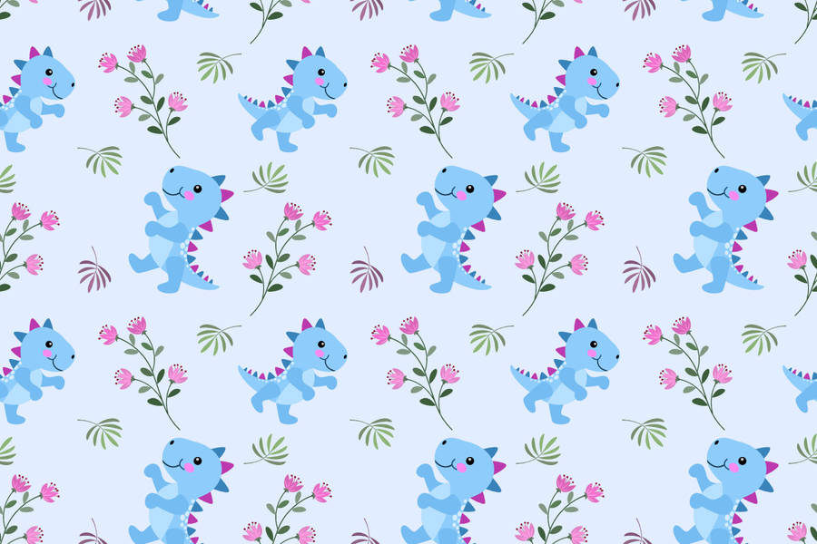 This Adorable Dinosaur Pattern Is So Sweet And Fun! Wallpaper