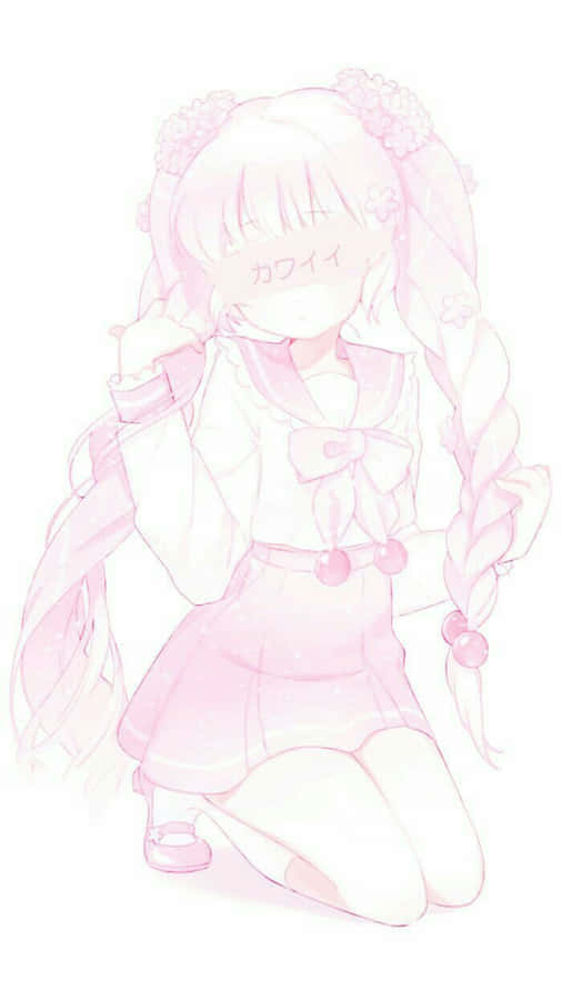 This Cute Pastel Pink Aesthetic Anime Wallpaper Will Transport You To A Vibrant World Of Fantasy And Imagination. Wallpaper