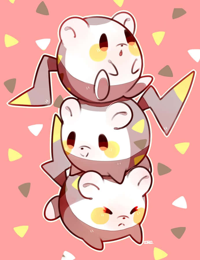 Three Togedemaru Piled Up Wallpaper
