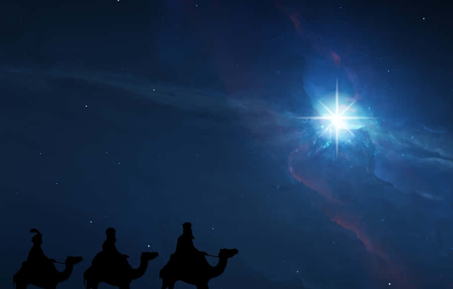 Three Wise Men Following Star Wallpaper
