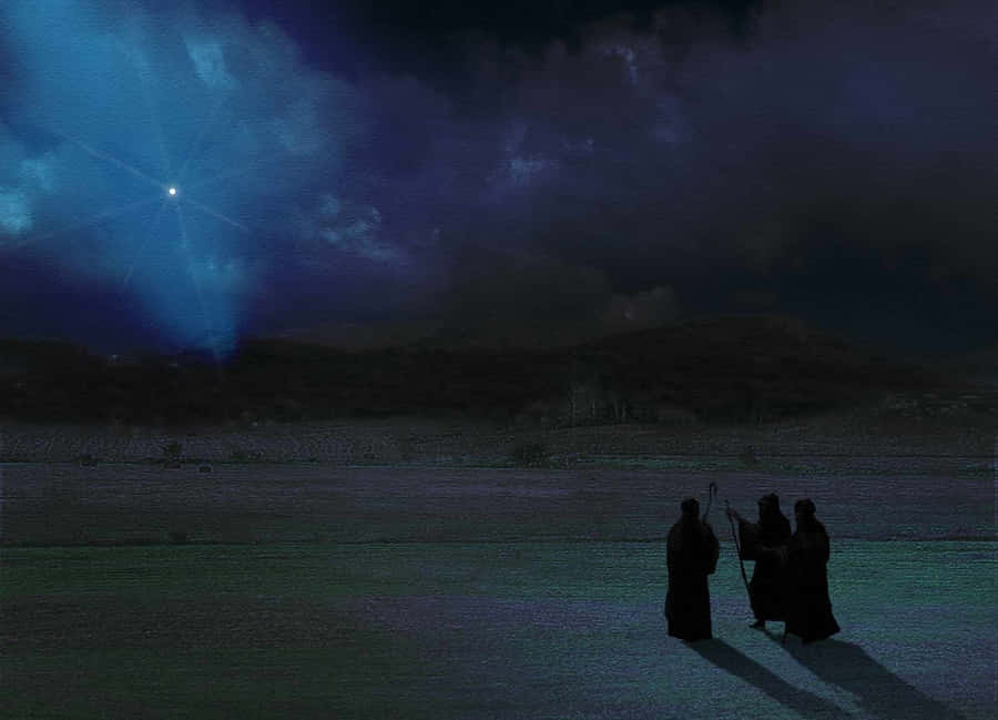 Three Wise Men Following Star Wallpaper