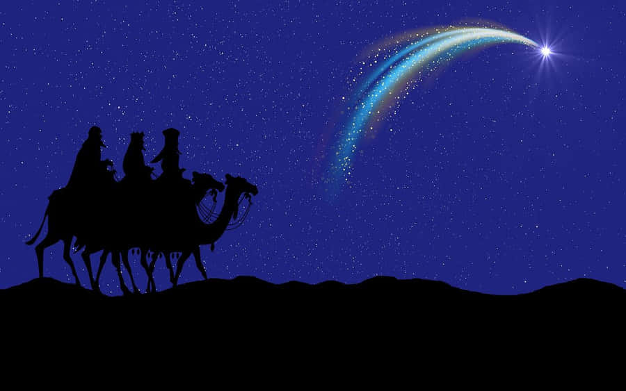 Three Wise Men Following Star Wallpaper