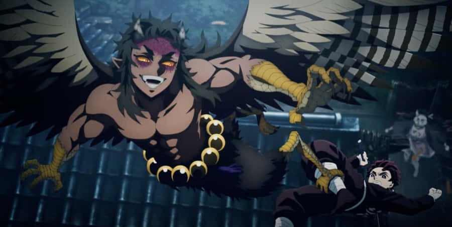 Thrilling Demon Slayer Half-demon Action Wallpaper