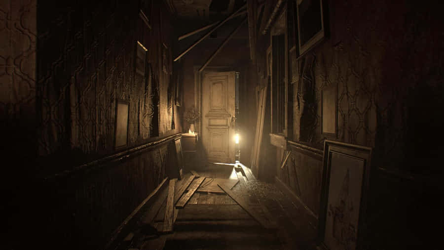 Thrilling Encounter In Resident Evil 7 Wallpaper