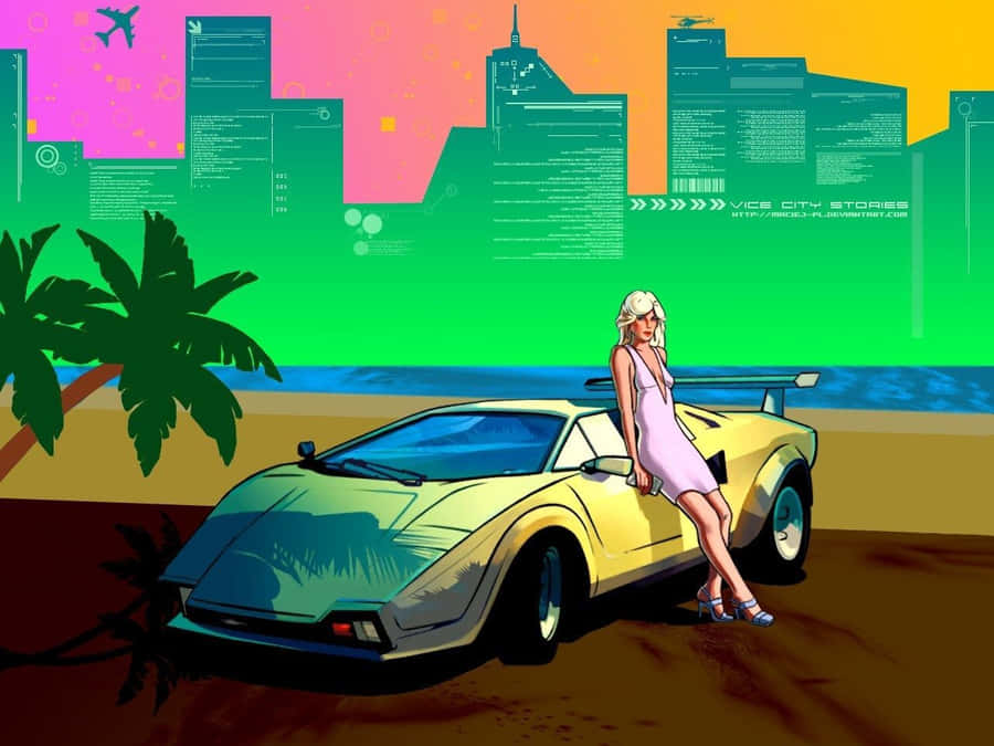 Thrilling Gameplay Of Gta Vice City Wallpaper