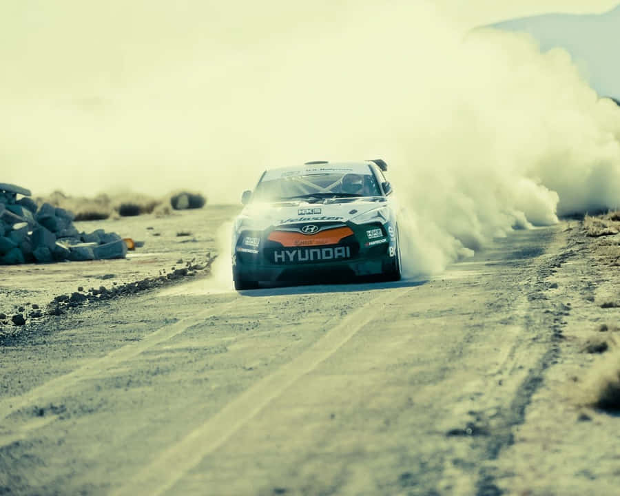 Thrilling Ice Racing Action On A Frozen Lake Wallpaper