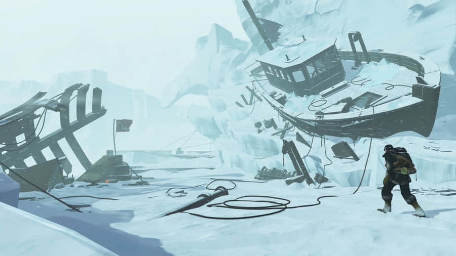 Thrilling Winter Games In Breathtaking Snowy Mountains Wallpaper